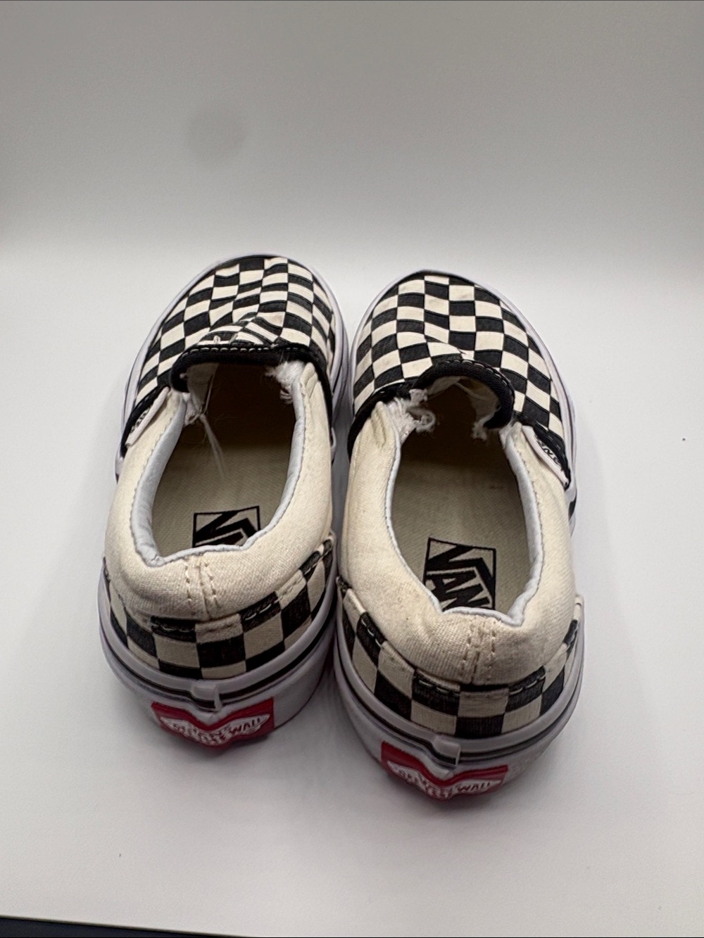 Vans Kids Slip-On Checkerboard Canvas Sneakers - Black & White - Picture 2 of 5